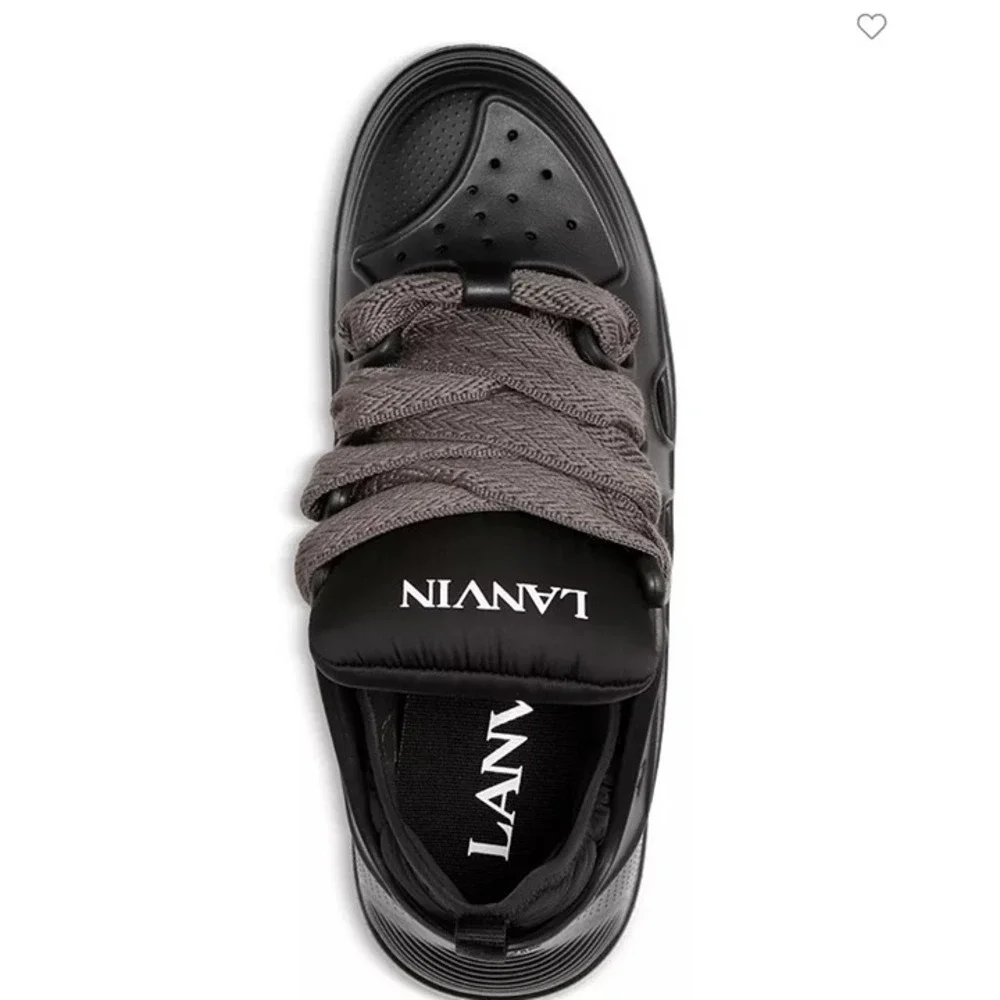 Lanvin Paris‎ Men's Molded Rubber Curb Sneaker Shoe, Anthracite, Size 43